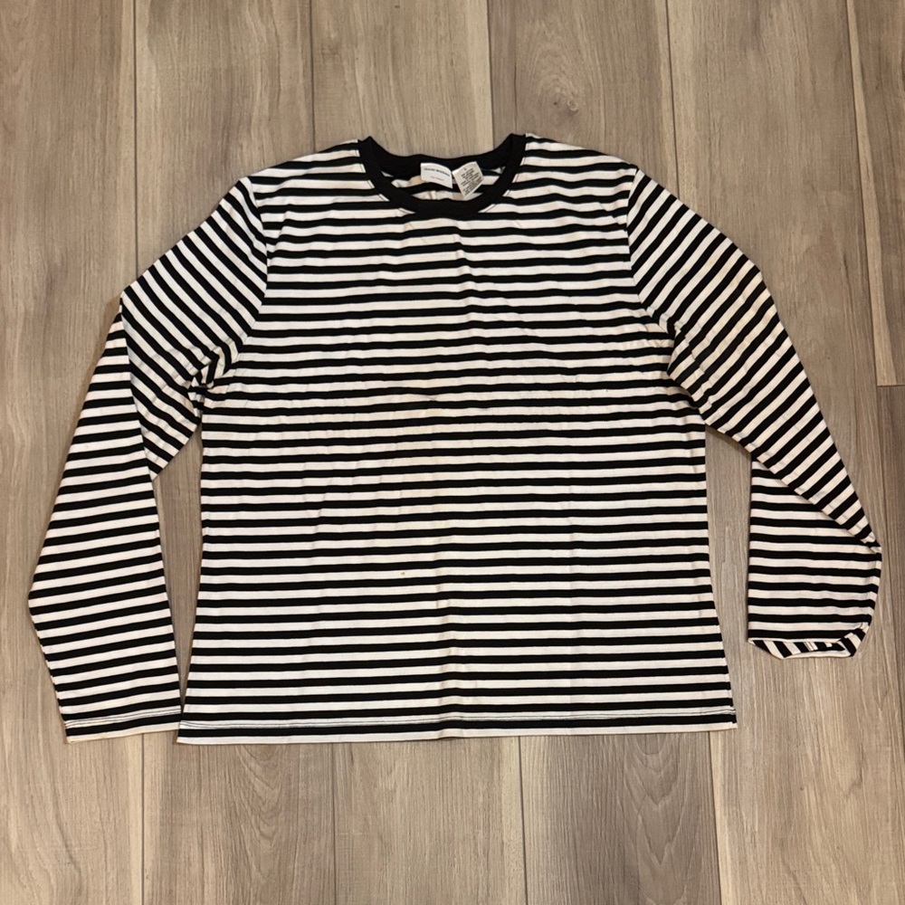 Isaac Mizrahi Black and White Striped Tee